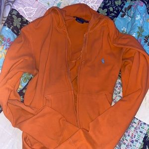 orange polo zip up jacket